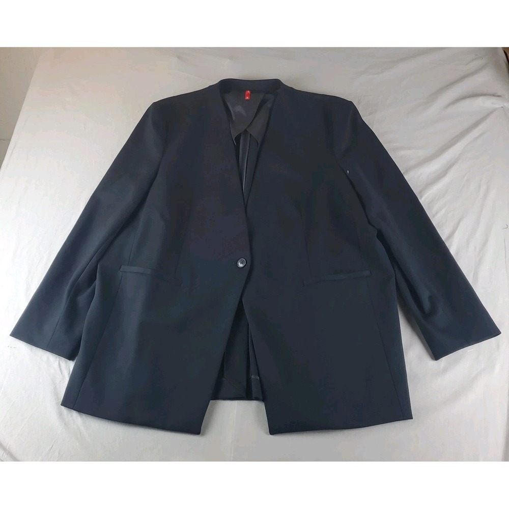 Spanx The Perfect Collarless Blazer Womens 2X Black Classic One Button 20384R